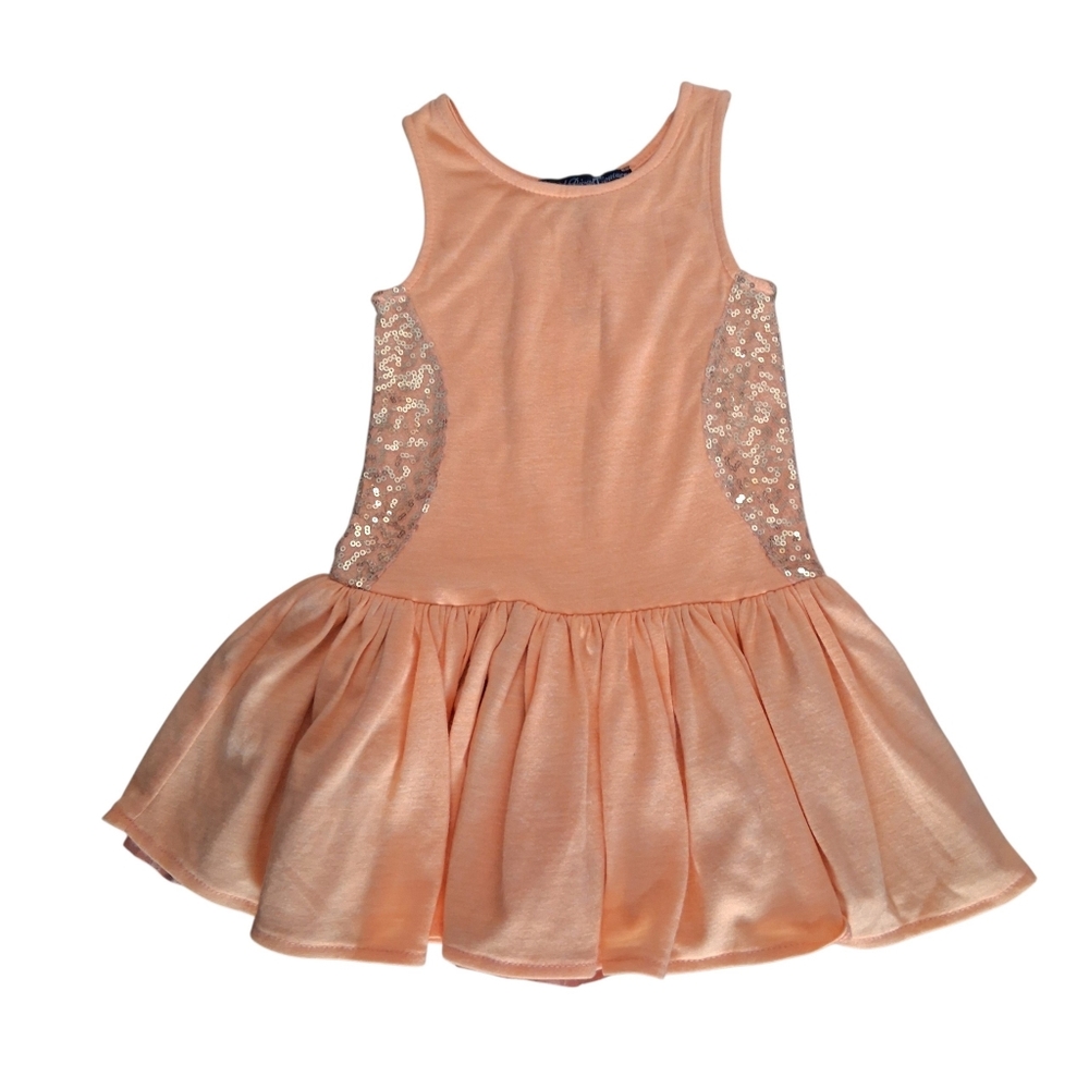 🆕️ Dolls and Divas Couture Baby Girls Inset Dress Size 2T - Color Melon
